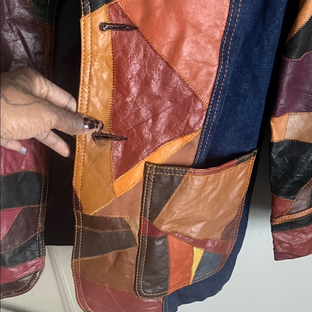 Multicolor Patchwork Women's Blazer - image 3